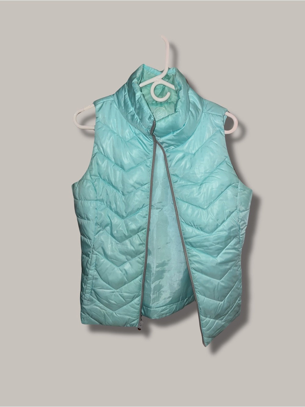 SO Light Aqua Quilted Puffer Vest